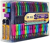 June Gold 72 Mechanical Pencils, 0.7 mm HB Lead, 2 Lead Dispensers with 220 Refills & 16 Erasers, Break Resistant, Convenient Side Click & Soft Non-Slip Grip