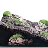 Aquarium & Terrarium Natural Viewing Cave | Fish & Reptiles | Gecko, Corydora, Pleco, Kuhli Loach Hide (Black)