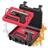 Kinghardcase V‑0 Flame‑Retardant Hard Pistol Case, Waterproof TSA‑Lockable Gun Case for Handguns, Dual‑Layer Custom Storage Design