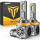 Termitor H11/H9 LED Bulbs, 50,000LM 12X Super Bright, 1:1 Mini Size 6500K Cool White IP68 Waterproof Automotive Replacement H11 Fog Lights, 3-Minute Plug and Play Installation, Pack of 2