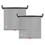 Munchkin Brica Sun Safety Car Window Shade with Heat Alert, Helps Block UVA/UVB Rays, 2 Pack, Black