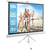 Pyle 50 Inch Portable Projector Screen with Tripod Stand – Lightweight, Durable, Easy Pull Setup Mobile Projection Screen with 4:3 Aspect Ratio, White Matte Fabric for Indoor/Outdoor Use