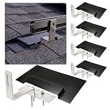 Otoolling 4 Pack Solar Racking Aluminum L Bracket with Flashing for Solar Panel Mounting Pv Module Roof Racking Kit for Asphalt Shingle Composition Roofs Waterproof with Epdm Gasket Hardware(14inch)