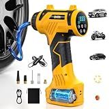 Tire Inflator Portable Air Compressor Built-in Battery - Corded/Cordless Tire Inflator - Battery & 12V DC, Faster Inflation Handheld Air Compressor, 160PSI Air Pump for Car, SUV, Motorcycle, Bike