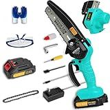 Mini Chainsaw Cordless, 6 inch Electric Chain Saw, With power display for Wood/Tree Cutting, Garden & Household Use Stocking Holiday Gifts for Men, Fathers & Gardening Enthusiasts