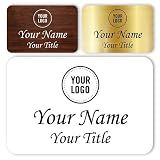 Custom Engraved Name Tag Badge with Logo – Personalized Employee Name Badge, Magnet or Pin Backing,Plastic Name Tag with Up to 2 Lines Text, Rounded Corner 2" x 3" for Office, Business & School Use