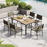 7-Piece Patio Table and Chairs Set for 6, All Weather Patio Dining Sets
