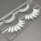 Luwigs White False Eyelashes Cosplay Halloween White Lashes Extension Tools Reusable Natural Looking Anime Makeup Masquerade Party