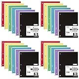 Mead Spiral Notebook, 24 Pack, 1 Subject, Wide Ruled Paper, 7-1/2" x 10-1/2", 70 Sheets per Notebook, Colors Will Vary (930203-ECM25)
