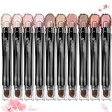 LUXAZA 10PCS Eyeshadow Stick,Shimmer And Neutral Champagne Pink Metallic Eye Shadow sticks,Cream Eyeshadow Pencil Crayon with Smudge-proof & Waterproof,Eye Brightener Stick