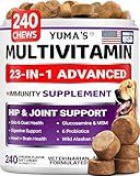Dog Multivitamin Chewable with Glucosamine - 240 Treats - Dog Vitamins and Supplements - Senior & Puppy Multivitamin for Dogs - Hip & Joint Support - Immune Health, Skin, Heart, Digestion, Probiotics