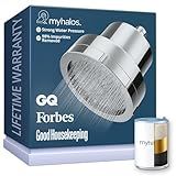 MyHalos® Filtered Shower Head for Hard Water Filter - High Pressure, Removes Chlorine - Shower Head Filter for Hard Water Softener Showerhead, Easy Install, For Hair & Skin, Filtering (Chrome)