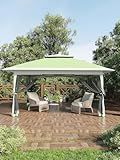 Garvee 13x13 ft Pop Up Gazebo, Canopy Tent with Mosquito Netting, Outdoor Gazebos for Backyard & Patio Furniture - Pop Up Canpy with Wheeled STO-N-Go Cover Bag (Olive Green+Hemp Grey)