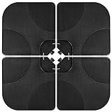 Best Choice Products 4-Piece 155lb Capacity Heavy-Duty Cantilever Offset Patio Umbrella Stand Square Base Plate Set w/Easy-Fill Spouts for Water or Sand - Black