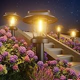 ALEPOD Solar Pathway Lights Outdoor - 8 Pack Solar Powered Garden Lights Waterproof, Decor Landscape Lighting with Three Lighting Modes for Yard, Lawn, Walkway, Driveway, Warm White