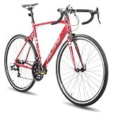 HILAND 700C Road Bike for Adults, Racing Bicycle for Men Women, Red, S