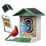 ​isYoung Smart Bird Feeder with Camera, 2.5K QHD, AI Identify 16000+ Birds,Dual Solar Panel, AI Auto-Capture & Motion Detection, IP65 Weatherproof,170° Field of View, Perfect Bird Watching Gift