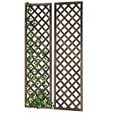 MyGift Wood Trellis, Wall Hanging Large Garden Trellis for Climbing Plants Outdoor, Brown Lattice Panels for Outside, Set of 2