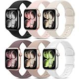 6 Pack Sport Bands Compatible with Apple Watch Band 38mm 40mm 41mm 42mm 44mm 45mm 49mm 46mm,Silicone Waterproof Strap for iWatch Apple Watch Series 11 10 9 Ultra 8 7 6 5 4 3 2 1 SE Women Men