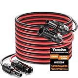 Vansdon 2x50 Feet Solar Panel Extension Cable- 10AWG Solar Cable Solar Panel Cable with Female and Male Waterproof Connectors for RV, Photovoltaic Systems