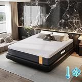 OhGeni 12 Inch Queen Size Mattress, Cooling Gel Memory Foam Bed Mattresses in a Box, Cool Touch Surface, Medium Feel, Ergonomic Support, Pressure Relief, CertiPUR-US Certified Foam, Designed in USA