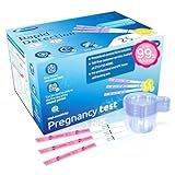 Pregnancy Tests with Cup, HEAL-CHECK Bulk Pregnancy Test Strips for Home Detection, Over 99% Accuracy, Individually Wrapped, Extra-Wide 5mm HCG Test Kit Comfortable Grip, 25 Count, Pruebas De Embaraz