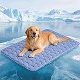APPKER Cooling Mat for Large Dogs, 39"x 28" Thick & Durable Dog Cooling Mat, Q-MAX>0.45, Double-Sided Cooling Pet Pad, Washable Portable Dog Cooling Mat for Couch, Crate & Car - L - Blue