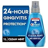 Crest Mouthwash Pro Health Complete Clean, CPC (cetylpyridinium chloride) Antigingivitis/Antiplaque, Alcohol Free, Clean Mint, 1 L (33.8 fl oz)
