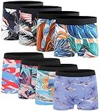 Xaanelr Men's Underwear Boxer Briefs Bamboo Viscose Trunks Soft Comfortable Multipack (US, Alpha, Medium, Regular, Regular, A013 - Trunks - 8 Pack)