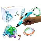 SCRIB3D P1 3D Printing Pen with Display - Includes 3D Pen, 3 Starter Colors of PLA Filament, Stencil Book + Project Guide, and Power adapter