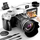 Yatao Cameras for Photography & Vlogging,75MP 4K Digital Camera with Flip Touchscreen, 10X Optical Zoom, WiFi, 64GB TF Card, Card Reader, Compact YouTube Camera for Travel, Beginners, Creators