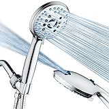 AquaCare High Pressure 8-mode Handheld Shower Head - Anti-clog Nozzles, Built-in Power Wash to Clean Tub, Tile & Pets, Extra Long 6 ft. Stainless Steel Hose, Wall & Overhead Brackets