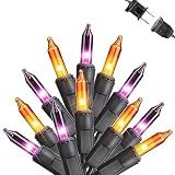 Orange & Purple Halloween Lights, 12.5ft 50 Count Incandescent String Light