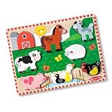 Melissa & Doug Farm Wooden Chunky Puzzle (8 pcs) - FSC Certified