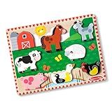 Melissa & Doug Farm Wooden Chunky Puzzle (8 pcs) - FSC Certified