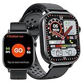 uaue Smart Watch for Men Women, Fitness Tracker with 178+ Sports Modes, Fitness Watch with 2.06" AMOLED Touchscreen, Heart Rate/Sleep Monitor, IP68 Waterproof, Notifications for Android iOS,Black