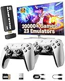 Retro Gaming Console, 20,000+ Retro Game Stick, 23 Emulators, 4K HD TV Game Stick, Built-in Classic Video Games, Plug & Play Game Console for TV with 2 Wireless Controllers