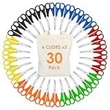 TINGSHU 30 Pack 5 Inch Kids Scissors Bulk | Stainless Steel Blades & Comfort-Grip Handle, Blunt Tip Scissors for Kids with a Non-Woven Bag, Perfect for School, Classroom, Preschool & Home Craft Use