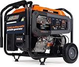 Generac 12,500 Starting Watt Tri-Fuel Portable Generator, Electric Start, Gas Propane Natural Gas, COsense Carbon Monoxide Detection, 9.5 Hour Runtime, Home Backup Emergency, 49-State Compliant