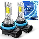 Marsauto H11/H8 LED Fog Light Bulb, 10000 Lumens 6000K White Super Bright & Compact H16/H8/H11 LED Bulb, 1:1 Mini Size Plug and Play Fog Lights, Powersports Turn Signal Assemblie, Pack of 2