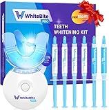 Whitebite Pro Teeth Whitening Kit for Sensitive Teeth | 4 Whitening Gels & 2 Remineralizing Gels | LED Light System for Fast Results | Professional Dental Grade | Enamel Safe