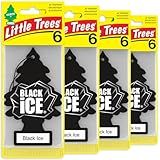 LITTLE TREES Car Air Freshener | Hanging Tree Provides Long Lasting Scent for Auto and Home | Black Ice, 24 Air Fresheners