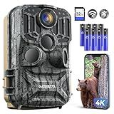 DEATTI Trail Camera 48MP 4K Game Camera with 8 Batteries 32GB SD Card,WiFi Bluetooth Connection,Trail Cameras with Night Vision Motion Activated Waterproof for Wildlife Deer Outdoor 0.1s Trigger Time