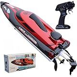 XDJXWJN 14 inch RC Boat High Speed Remote Control Boat for Kids and Adults, 2.4GHz Outdoor Water Toy 23 + MPH Race Boat for Pool Lake & Great River