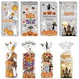 Halloween Party Favors - 120 PCS Halloween Cellophane Treat Bags - Goodie Bags for Kids | Candy Snack Cookie Trick or Treat Gift Basket Party Decorations Crafts Supplies Indoor Outdoor,5.1x10.6 Inch