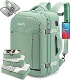 Carry On Travel Backpack for Men & Women, 42L Flight Approved Backpack with USB Port, Anti-Theft Design, 4 Packing Cubes, Expandable Water-Resistant 17 Inch Laptop Bag for Business, Weekend, Hiking