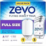 Zevo Flying Insect Trap for Fruit Flies & Gnats, 1 Plug-in Base & 3 Refills