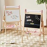 Tiny Land Foldable Wooden Kids Easel with Magnetic Letters & Numbers