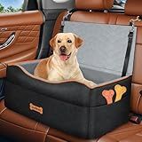 VavoPaw Dog Car Seat for Medium Dog, Dogs Booster Seat Under 50Lbs or 2 Small Dogs Washable, Pet Car Seats with 2 Safety Leashes, Pets Sofa Bed Cushion Add Thick Sponge, Pet Cars Carrier for Travel