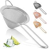 Zulay Kitchen 304 Stainless Steel Fine Mesh Strainer 3.35 in - Strainers Fine Mesh, Tea Strainers for Loose Tea - Perfect for Tea, Cocktails, Juicing, Drinks, Liquids, Matcha, Coffee & More